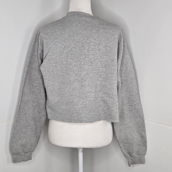 🎄 Diamond Supply Co EUC crop sweatshirt Large Ash grey - Picture 3 of 12